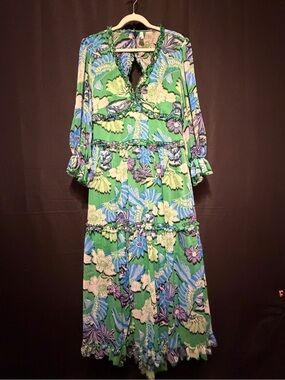 Floral Maxi Dress with Ruffle Details